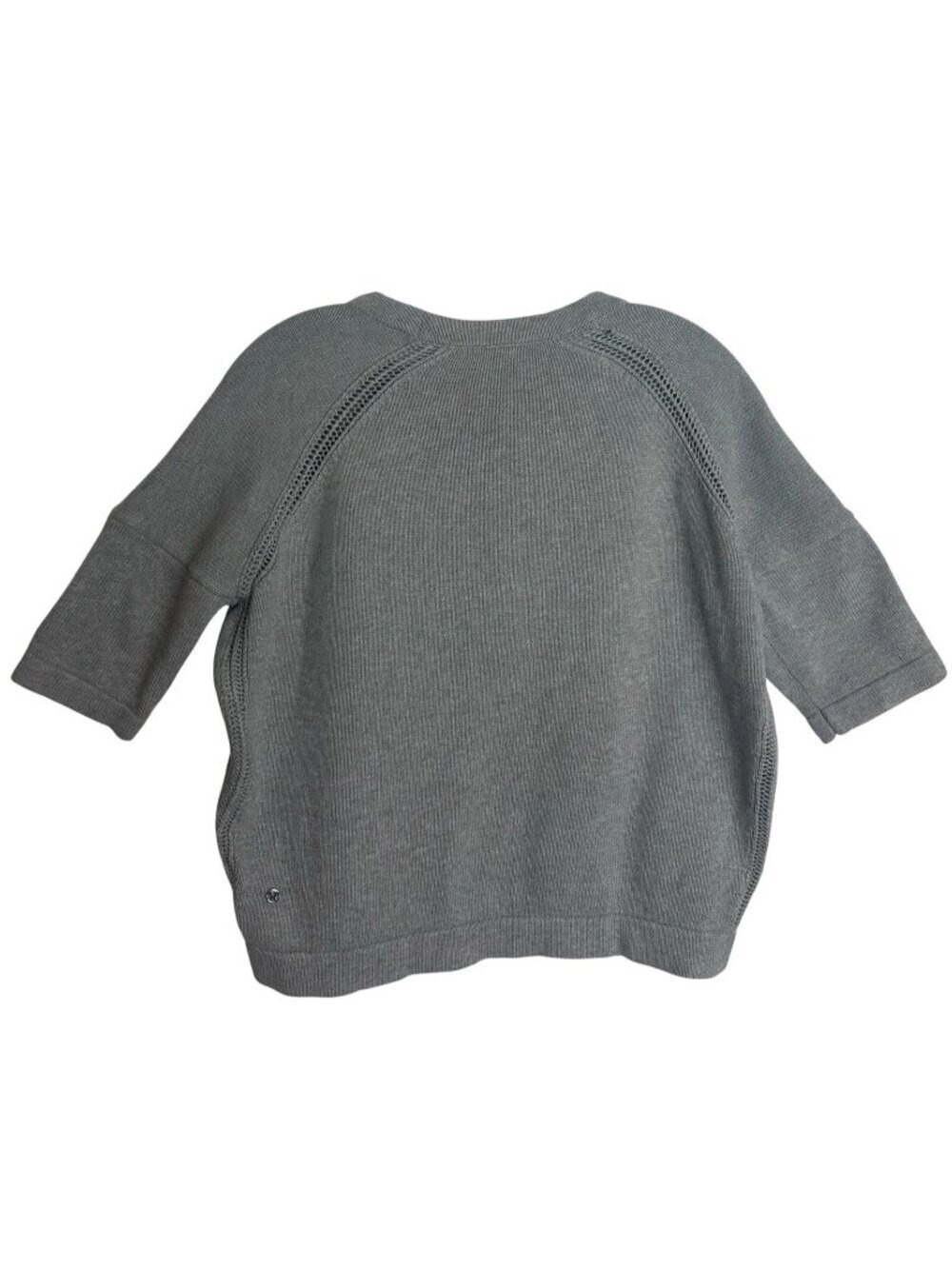 Lululemon Sweater Bhakti knit Athleisure Short Sleeve Pull Over gray Top